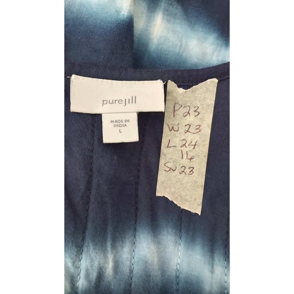 Pure Jill Women's‎ Tie Dye Quilted Button Front Jacket Cotton Blend Size L blue - Picture 5 of 7